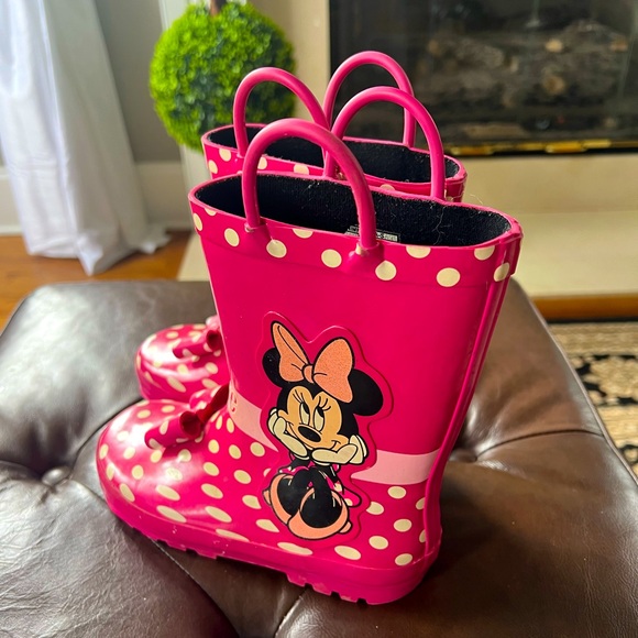 Minnie Mouse Toddler Girl Rain Boots Size 11/12 - Picture 2 of 3